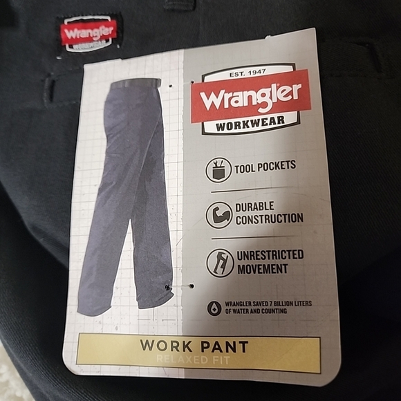 WRANGLER Workwear Work Pants Relaxed Fit Black Men's 44x32 - Picture 6 of 11